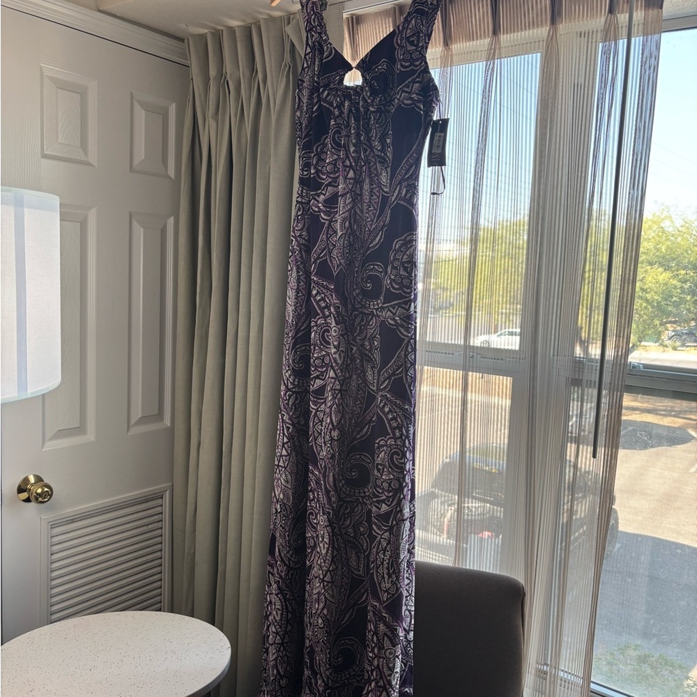 INC International Concepts Black and White Paisley Dress NWT